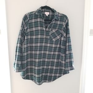 Isabel green plaid maternity shirt